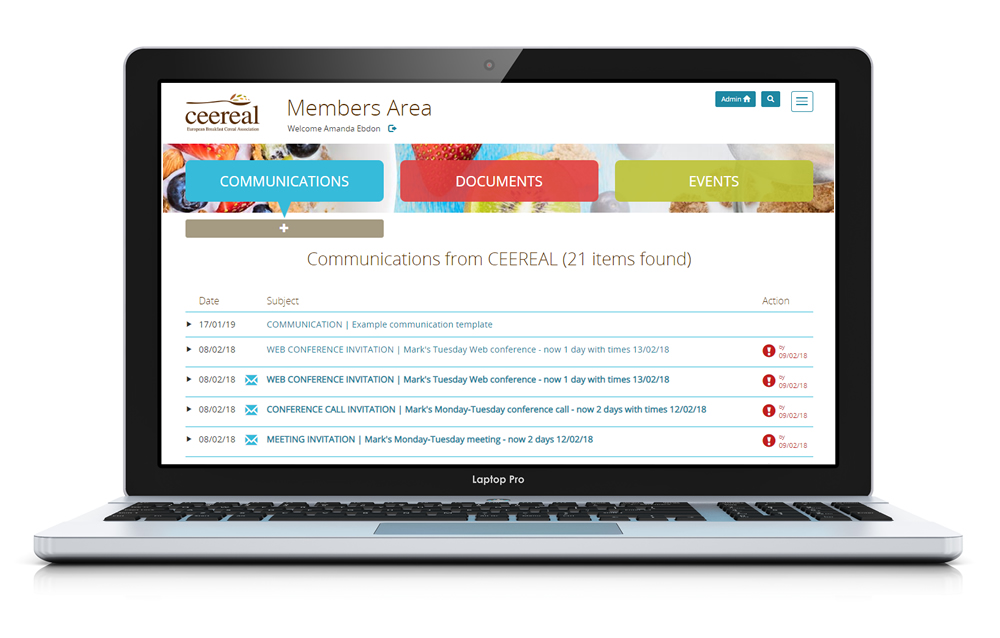 CEEREAL committee / working group document archive app by Achorda Oxford | reading | Newbury